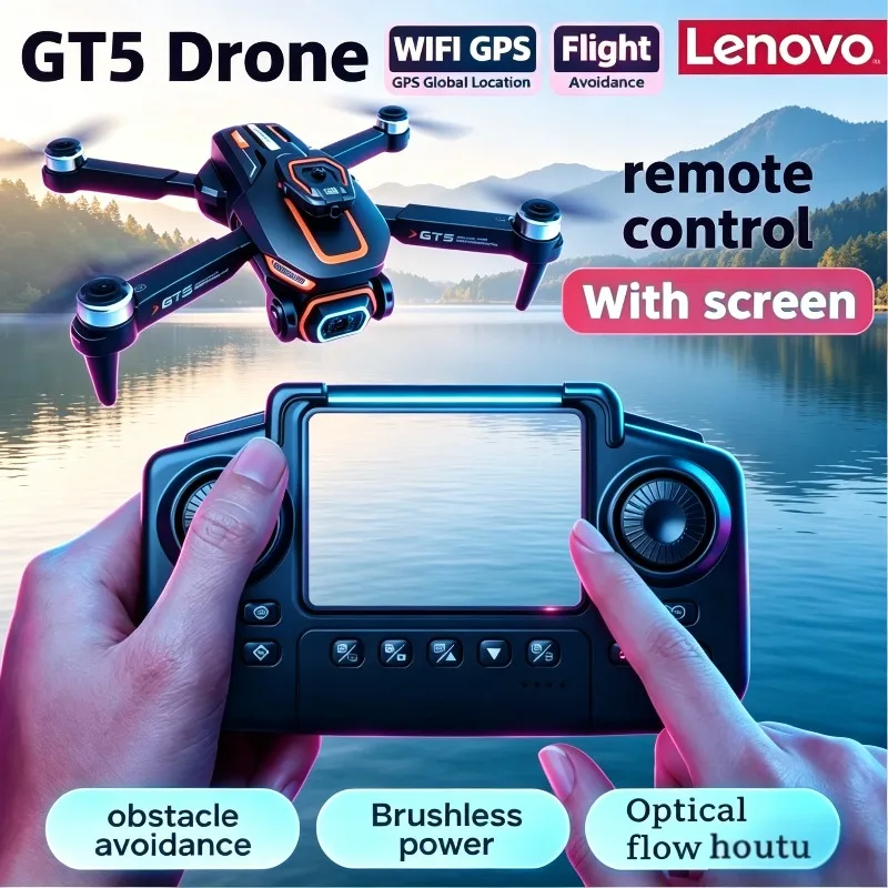 Lenovo GT5 Mini Drone 4K Professional 8K HD Camera RC Obstac