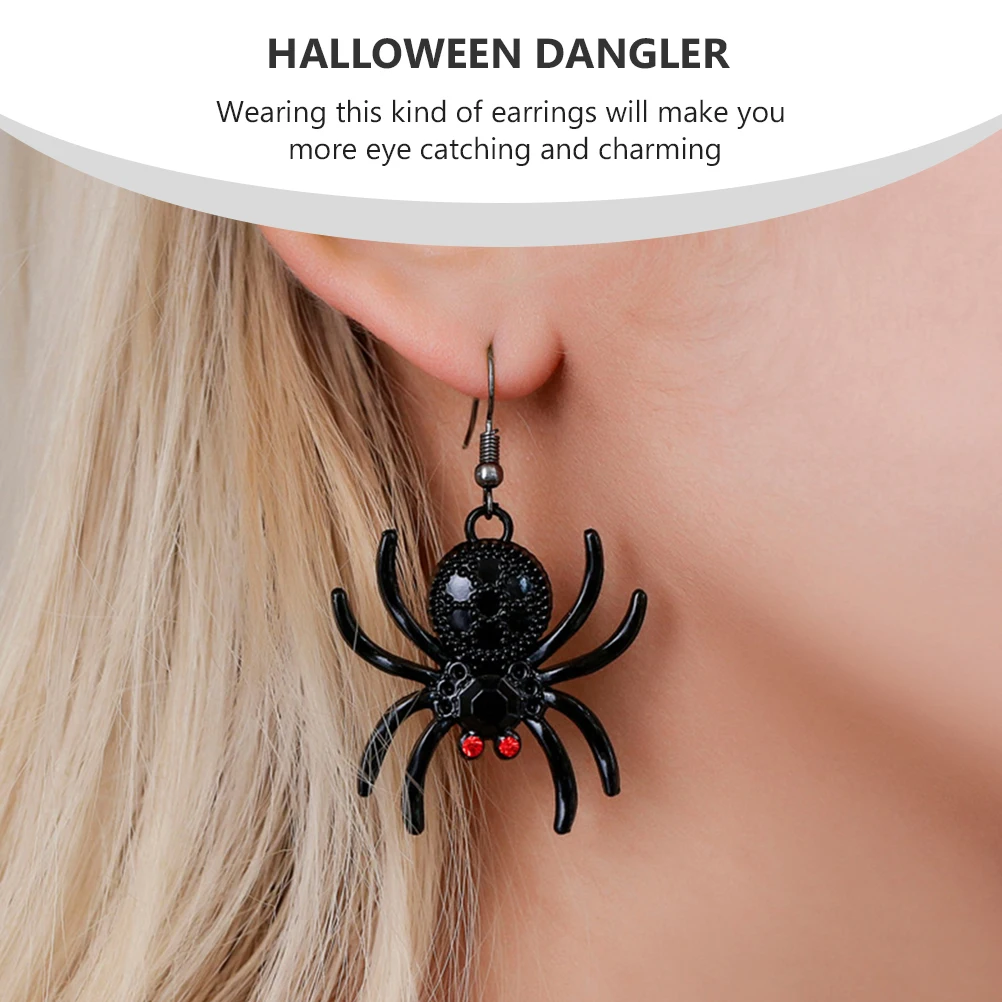 

Creative Spider Ear Drops Dangle Halloween Earrings Jewelry For Women Lightweight Bright Color Novelty Charming Eye