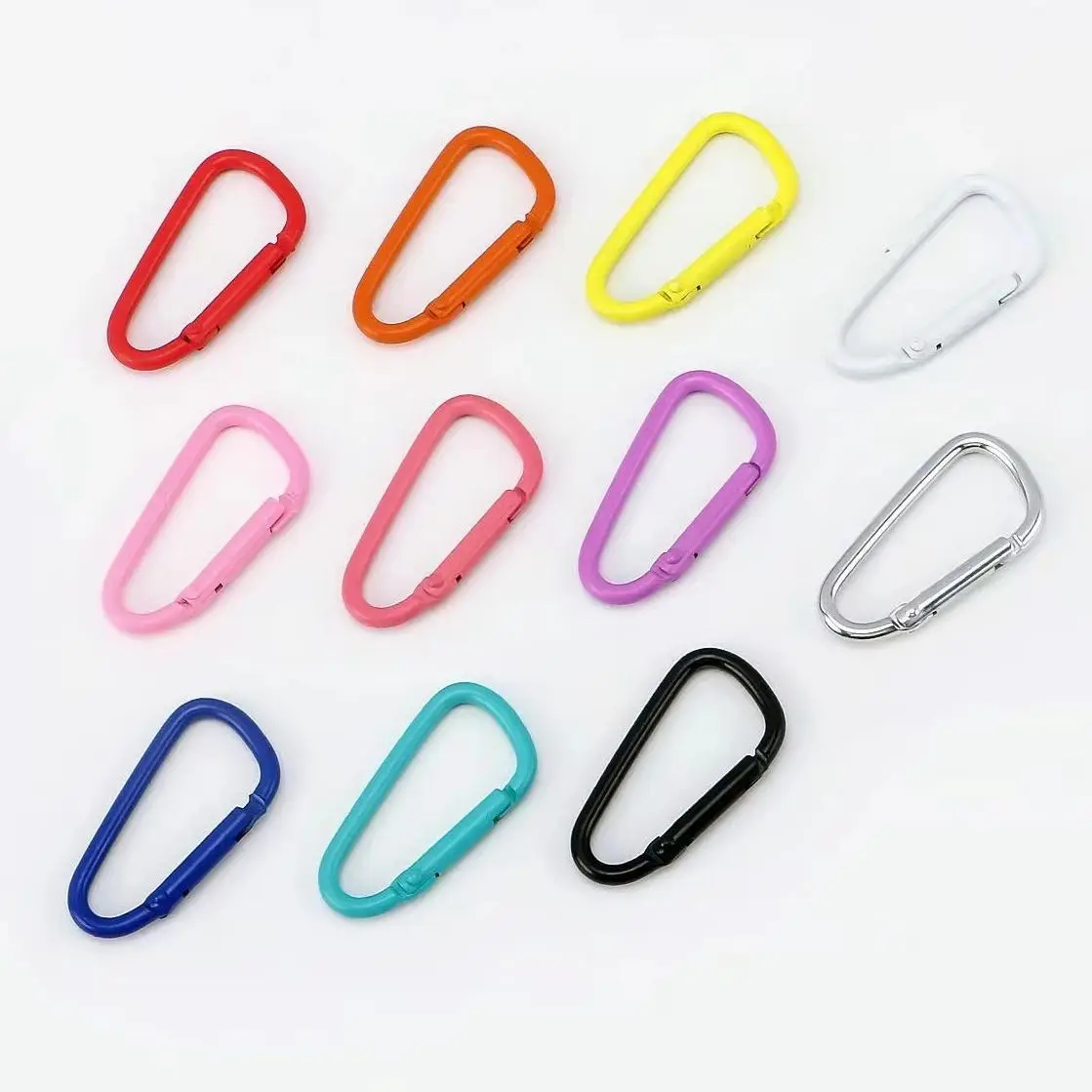 10pcs 45X23mm Carabiner Key Chain Clip Colorful D-shaped Spring Buckle Hook For DIY Outdoor Camping Handbag Key Ring Accessories