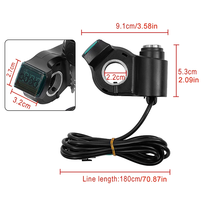 E-bike Handlebar Ignition Switch Featuring Power Lock,Thumb Throttle, And Key – Compatible With Voltages Ranging From 12V To 99V - view 6