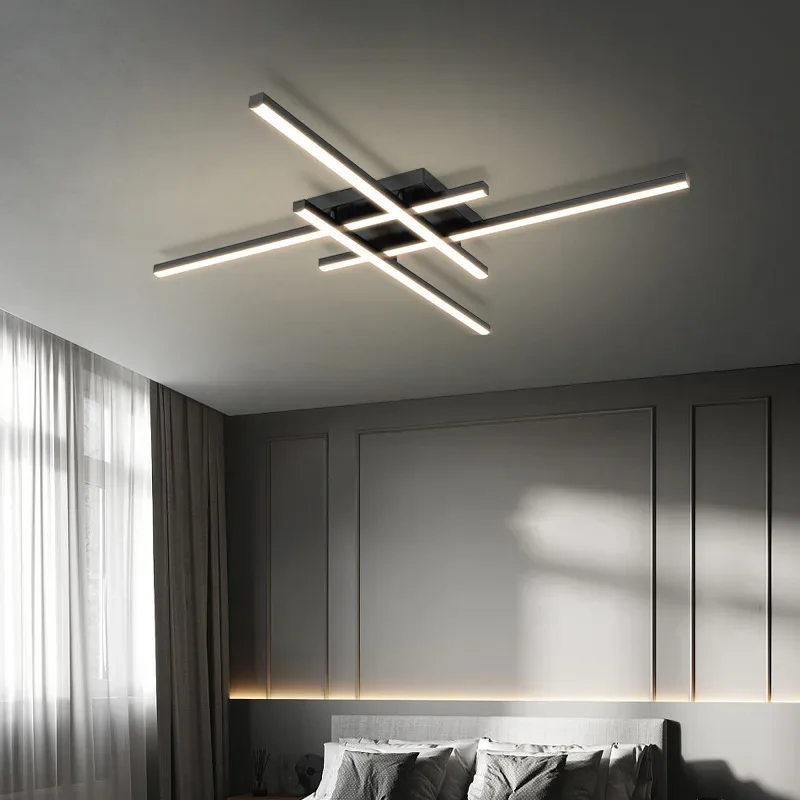 

Modern LED Ceiling Light Minimalist Long Line 30/40/50cm Lamps For Bedroom Living Room Hotel Study Indoor Lighting Illumination