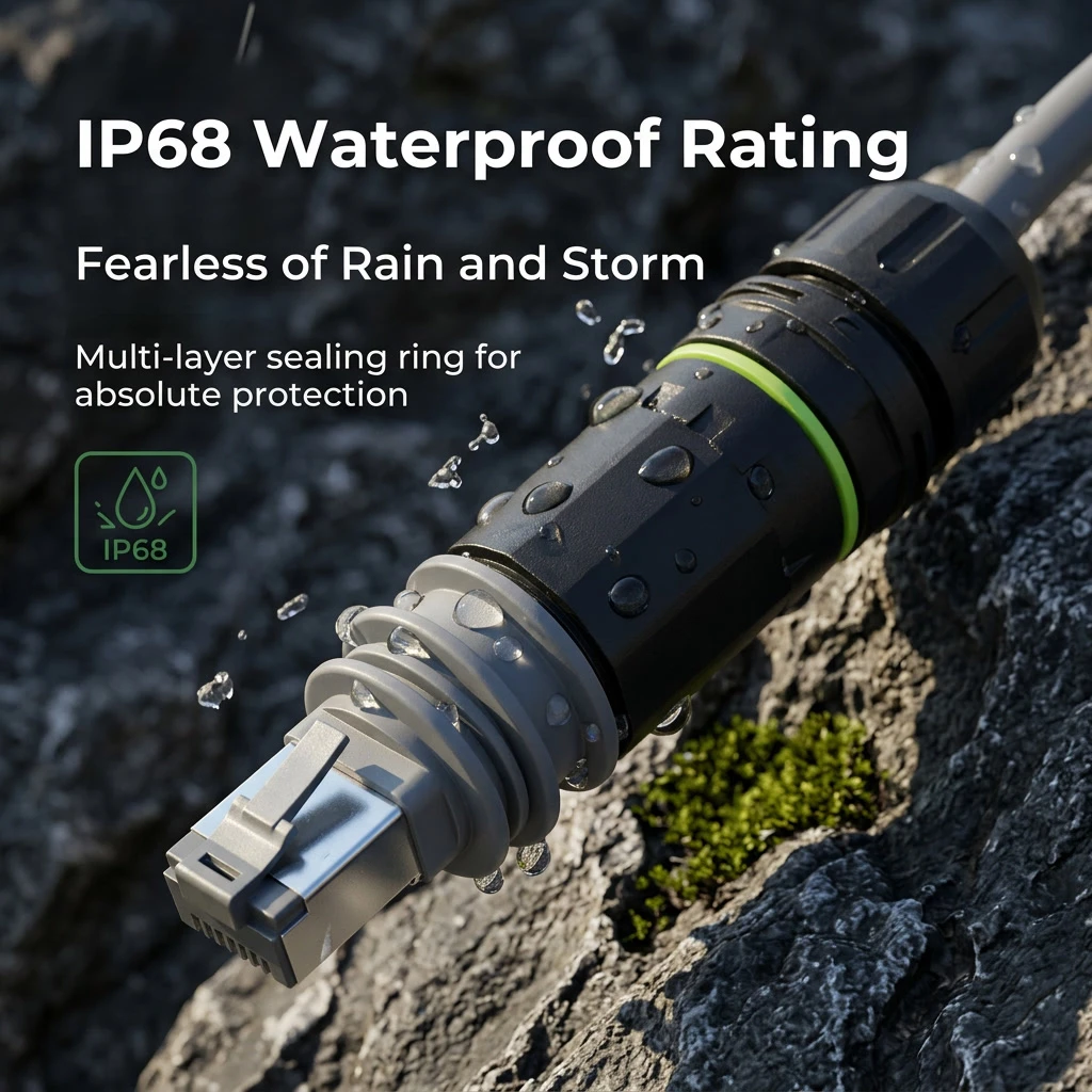 IP68 Wear‑Resistant Starlink Mini Gen3 SPX to RJ45 Ethernet Adapter Cable, High‑Speed Data Transmission SPX Cable Connector