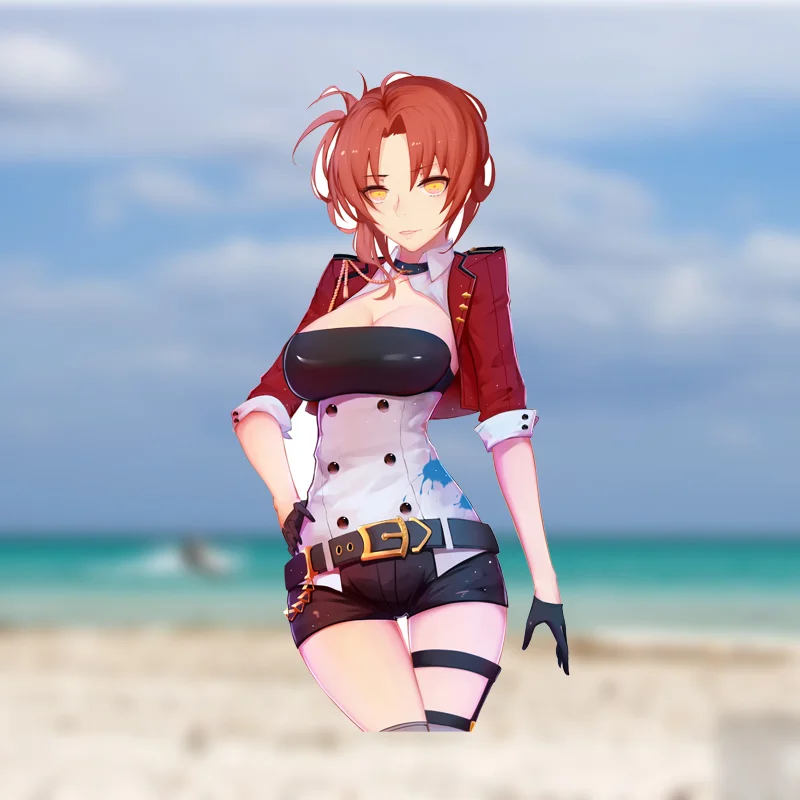 

EARLFAMILY for Honkai Impact 3 Sexy Girl Car Sticker Sunscreen Vinyl Decal Waterproof Motorcycle Decor Suitable for RV SX