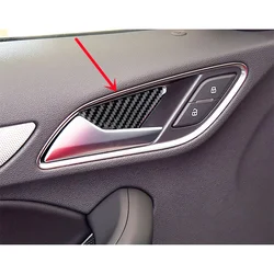 Carbon Fiber Car Interior Door Bowl Handle Cover Trim Stickers Styling For Audi Q5 Q3 Q7 A3 A1 A5 A6 Q2 Car Inner Accessories