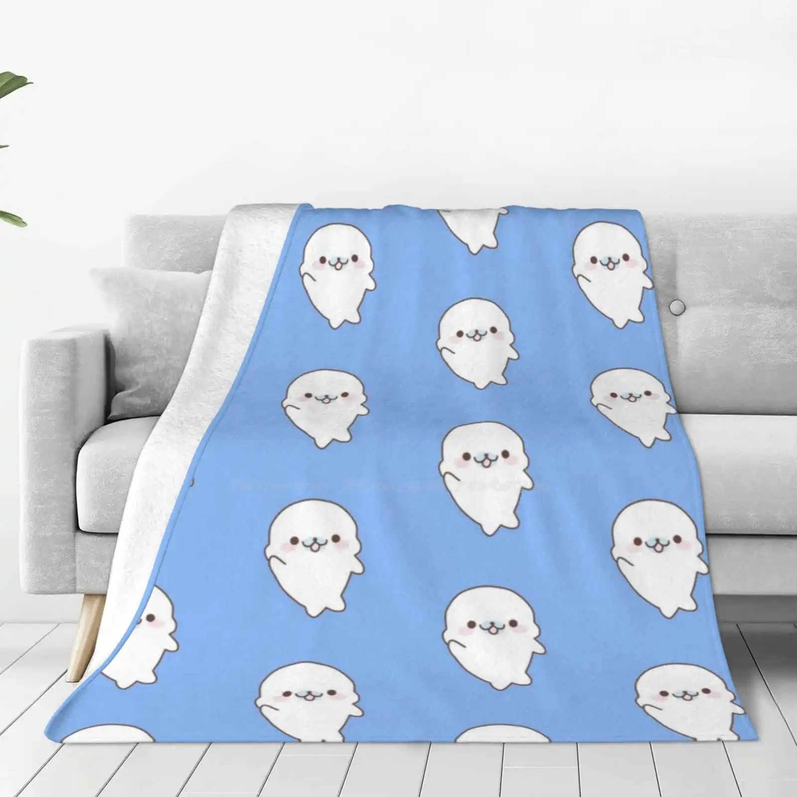 Mamegoma New Selling Custom Print Flannel Soft Blanket Cute Seal Animal Water Kawaii Japanese San X Sanx Mamegoma