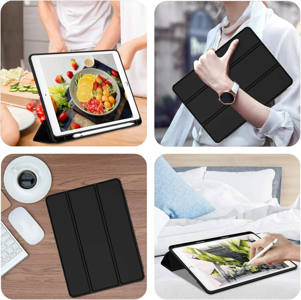 Con portalápices Funda para IPad 7th 8th 9th Gen 10,2 IPad Air 5th 4th 10th Gen 10,9 IPad Air1 2 5th 6th 9,7 Funda magnética para tableta