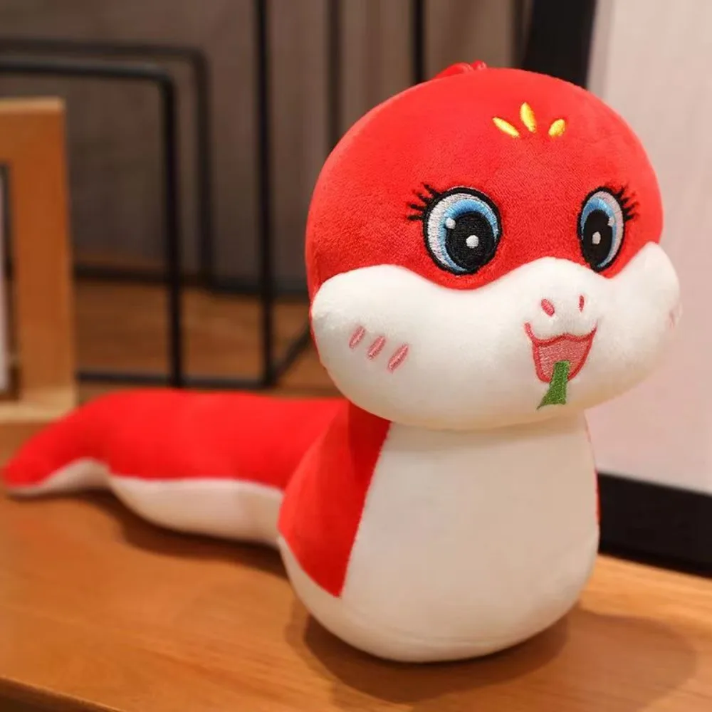 

Big Eyes Snake Year Long Tail Stuffed Animal Snake Year Mascot Cartoon Hangable Lucky Snake Plushies Girls Toys
