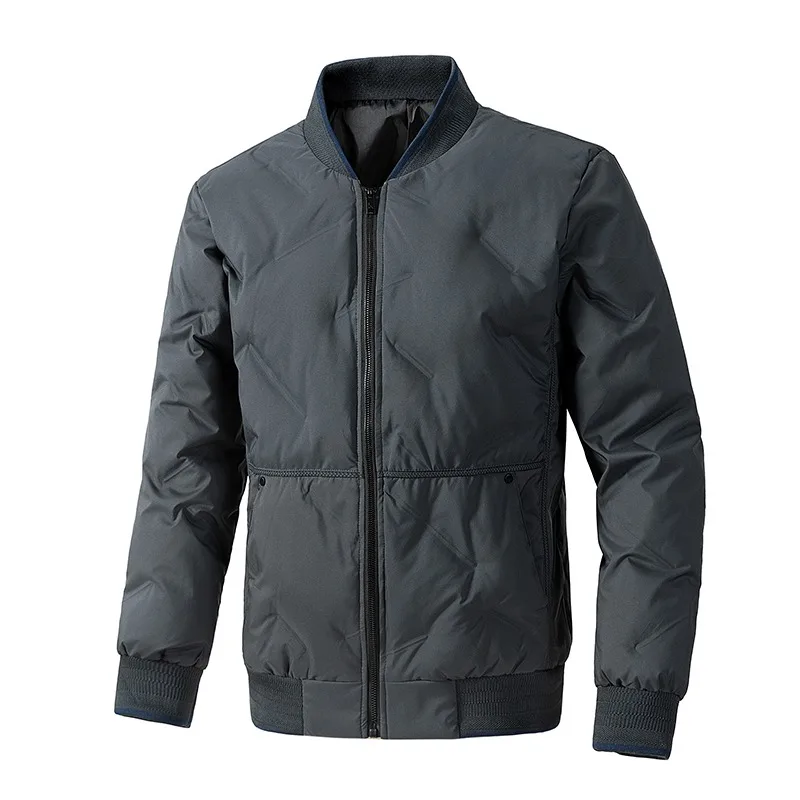 

New Autumn Winter Baseball Collar Men's Windproof Fashionable Versatile Cotton Jacket Outer Warm Cotton Jacket Baseball Jacket