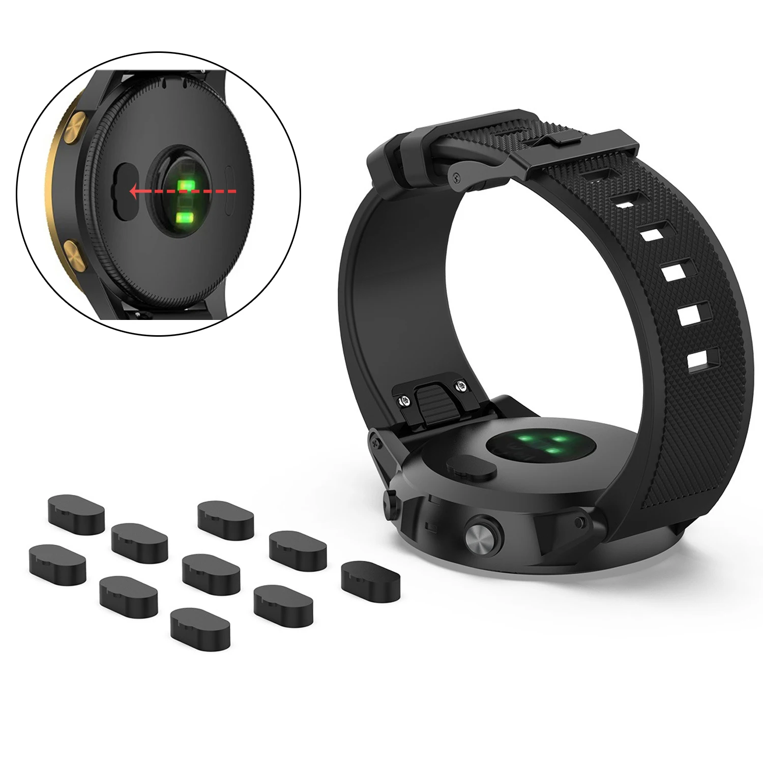 ฝาครอบปลั๊กที่ชาร์จปลั๊กซิลิโคนกันฝุ่นสำหรับ Garmin Fenix 7X 7 6 6X Pro 5X Forerunner 965 Forerunner 265 265S ฝาครอบกันฝุ่น