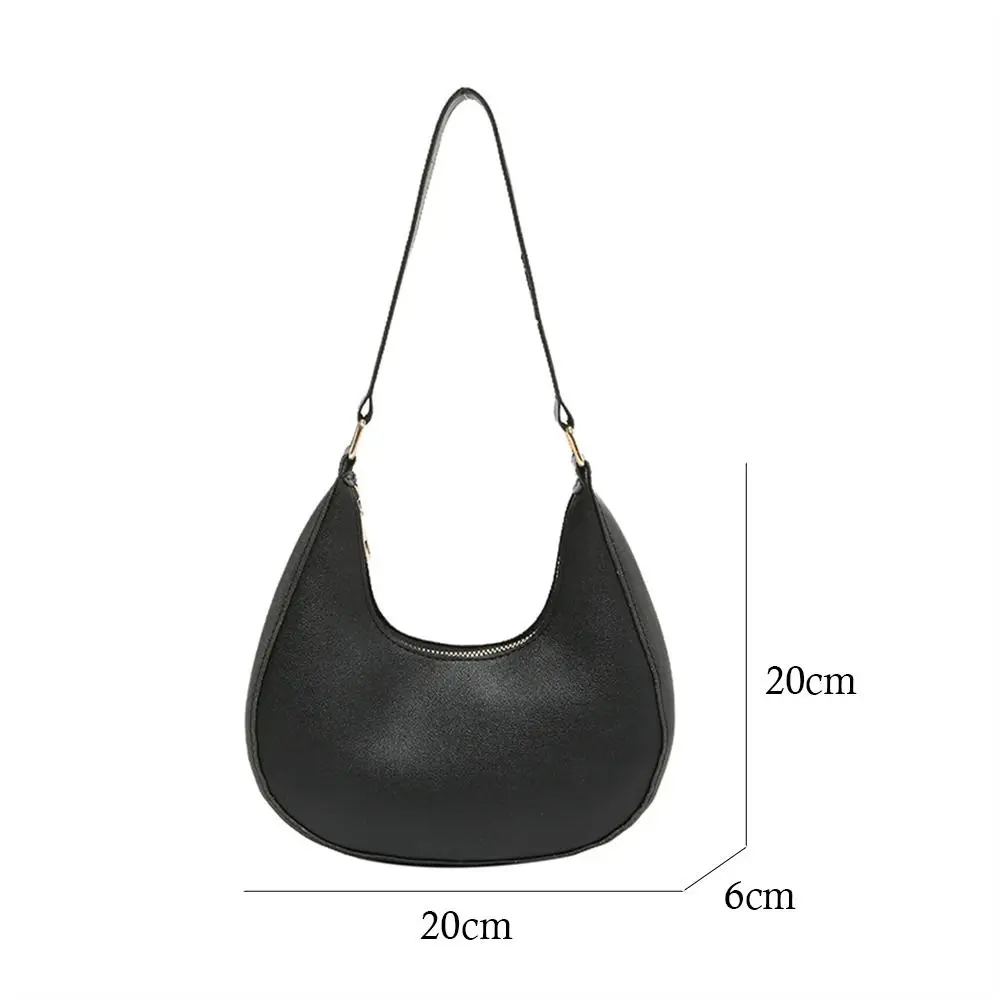 Solid Color Shoulder Bag Fashion PU Leather Small Underarm Bags Purses Women Female