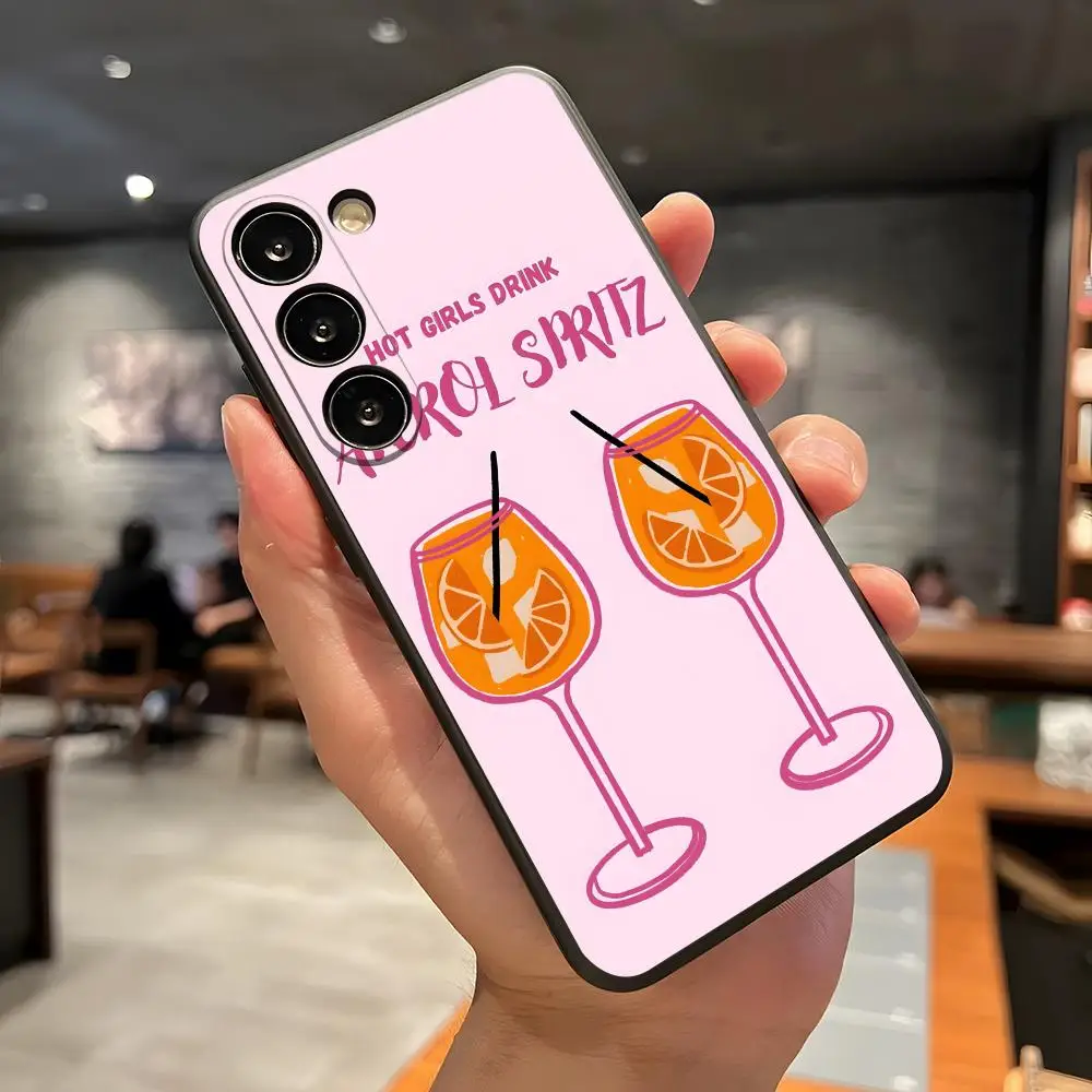 AperolS Spritz Art Print Phone Case For Samsung A56 A36 A26 A16 A15 A25 A35 A55 A14 A34 A24 A54 Black Soft Shell