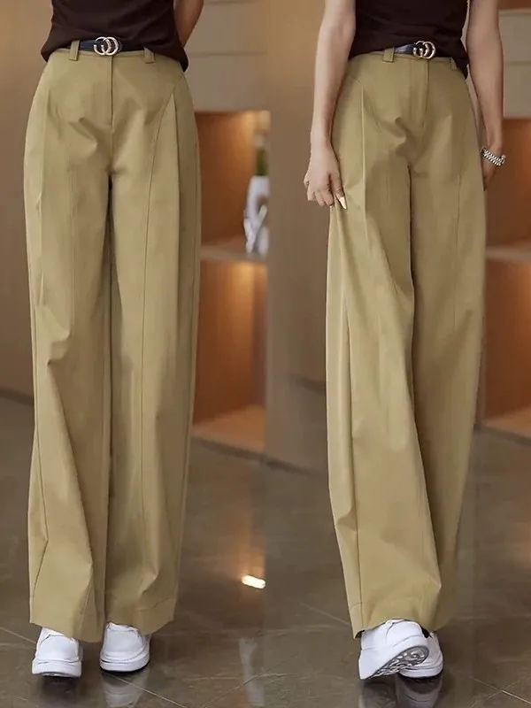 Fashionable High Waist Wide Leg Pants Women's Casual Trousers Korean Style Straight Cut Slimming Versatile Autumn 2026