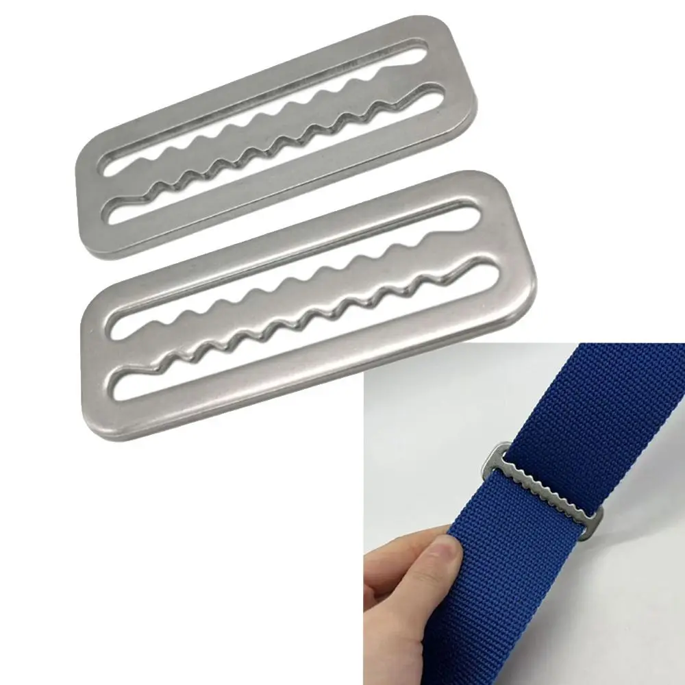 1/5PCS Slide Keeper Ring Diving Weight Belt Stainless Steel Serrated Locking Belt Buckle Double Slot Structure
