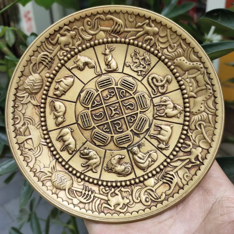 

Bronze Zodiac Plates Collection, Antique Brass Plates, Sludge and Moisturize, Home Tea Ceremony Technology