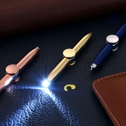 Multifunctional Decompression Finger Rotate Luminous Gyro Pens Toy Signature Pen Children's Toys LED Light Spinner Ballpoint Pen