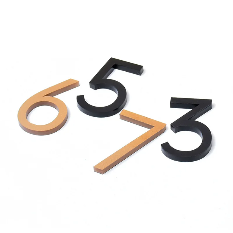 1PCS Self Adhesive Acrylic Sticker 3D Numeral Door Number Tag Address Mailbox Sign Hotel House Sticker Label Gate Digits Plate