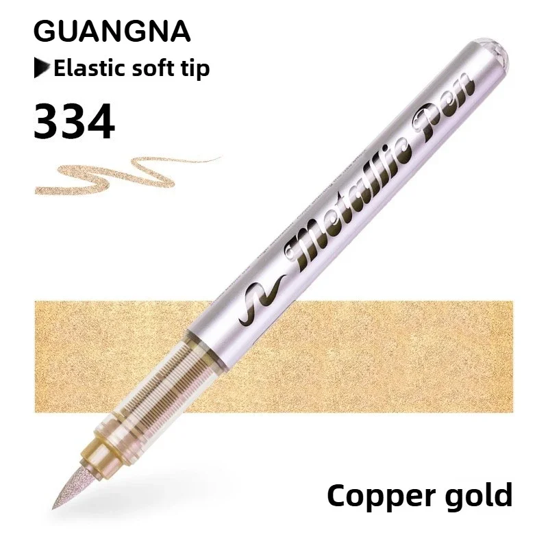 

GUANGNA 8520 12/1 цвета, прямые жидкие металлические маркеры без кровотечения, мягкий наконечник для DIY, граффити, канцелярские принадлежности, художественные школьные принадлежности