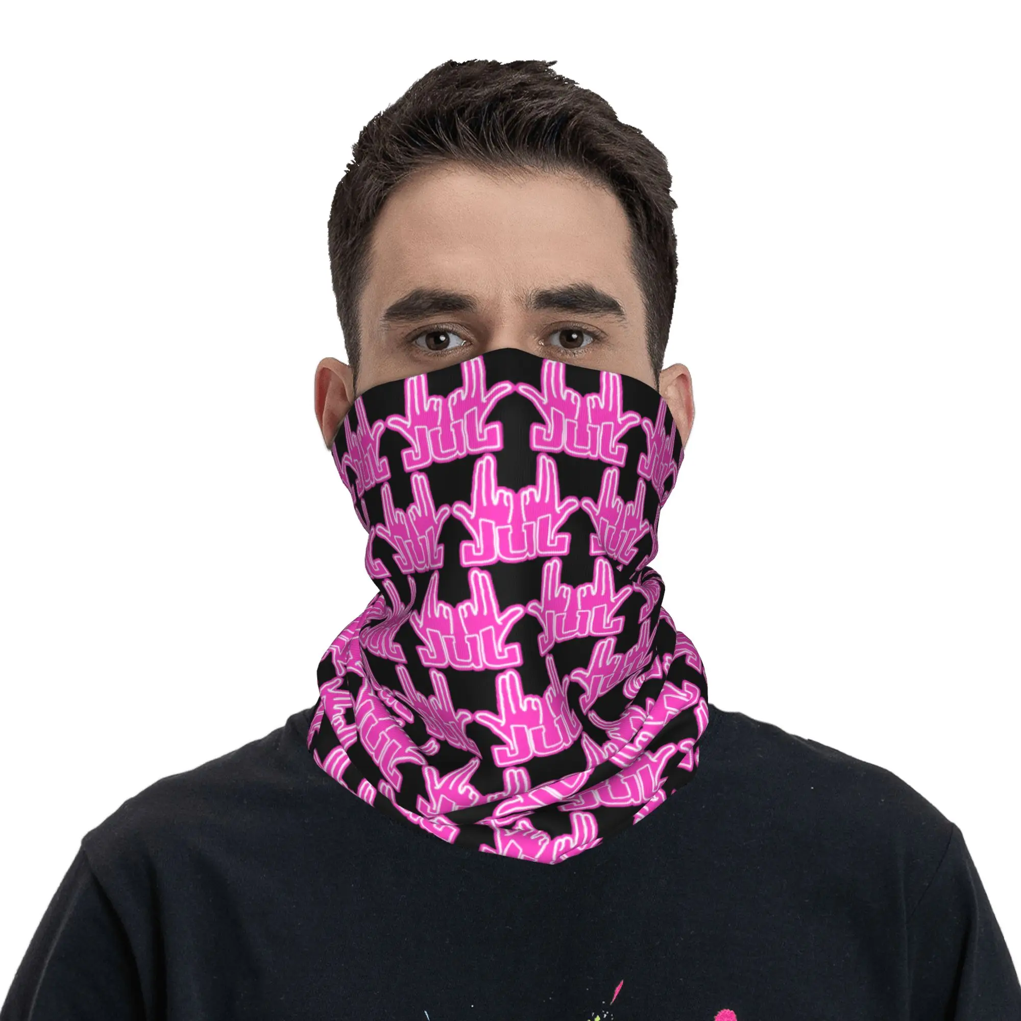 LOVE JUL PINK フランス ラッパー バンダナ ファッション 自転車マスク 乗馬 釣り 紫外線防止 バラクラバ柄 ネックウォーマー フェイスカバー マスク
