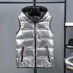 Chaleco informal grueso y cálido para hombre y mujer, parka sin mangas a prueba de viento, talla 4XL