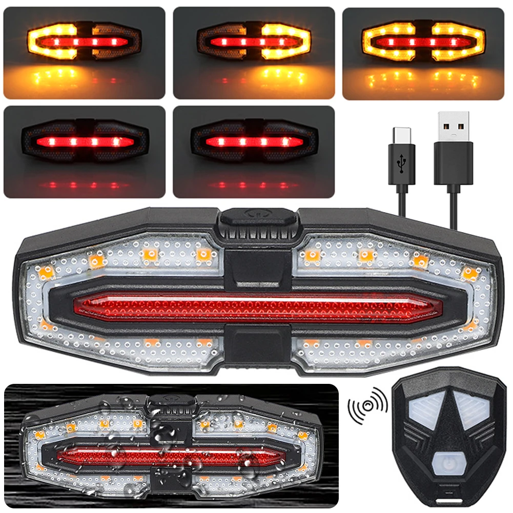 بدوره إشارة الدراجة أضواء خلفية لاسلكية للتحكم عن بعد دراجة الضوء الخلفي الطريق الدراجة الجبلية بدوره إشارة الذيل ضوء الضوء الخلفي