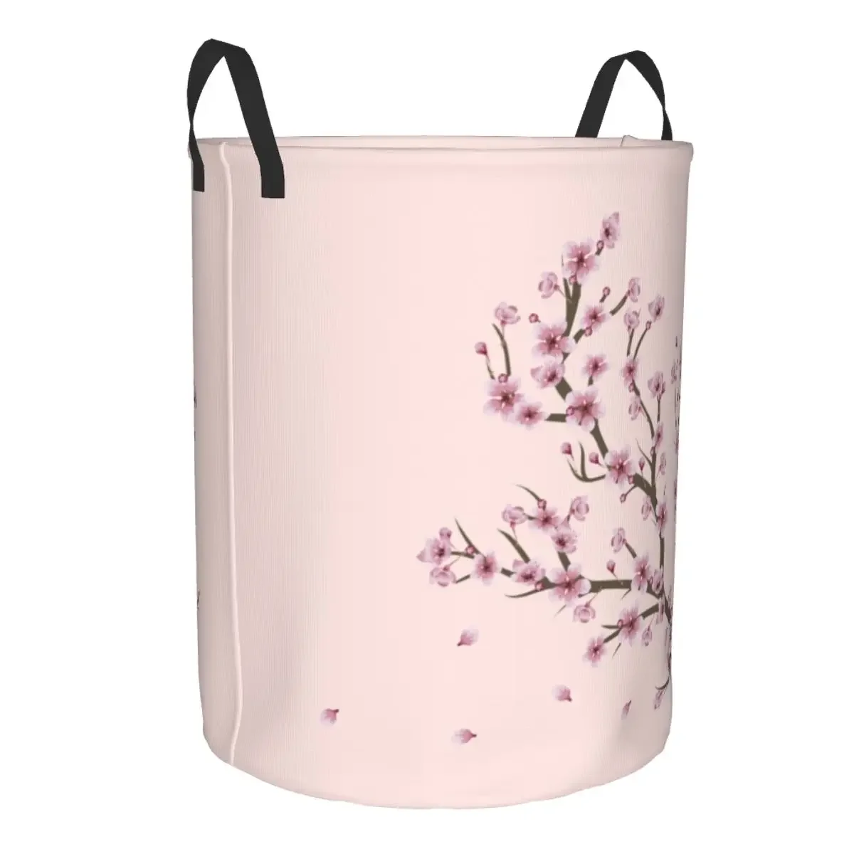 Blooming Sakura Branch Laundry Baskets Foldable Cherry Blossom Japanese Flower Clothes Hamper for Baby Kids Toys Storage Bin