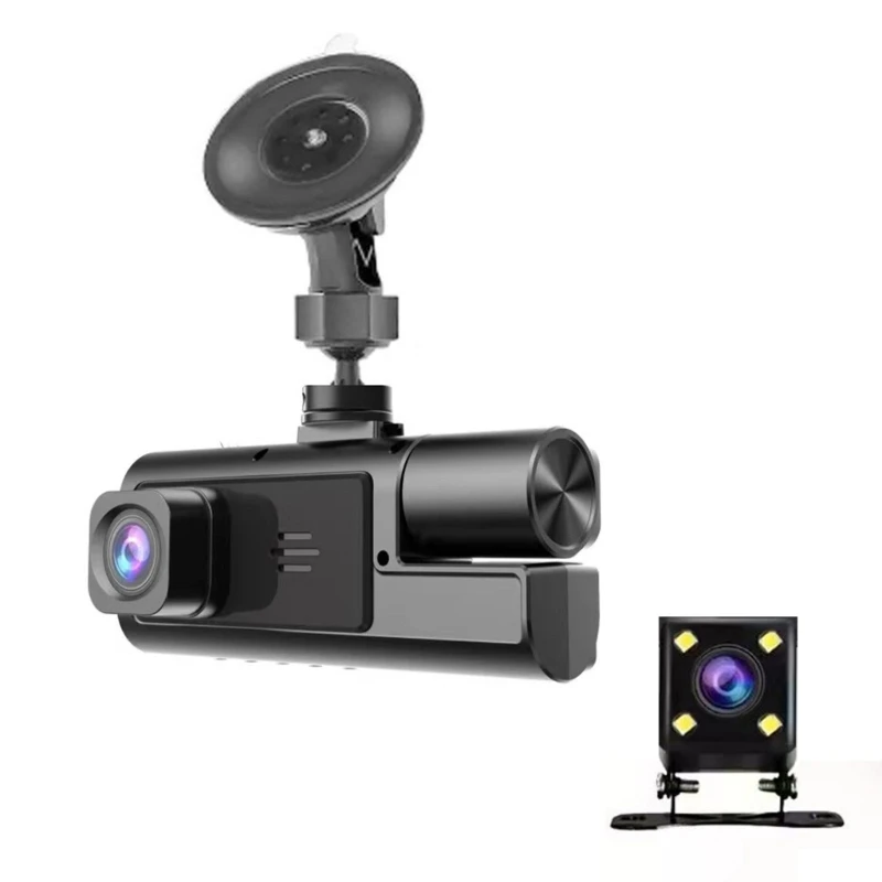 Portable Car Driving Record Dashcam with Front & Rear Recording 1080P Support Motion Detection for Secure Driving