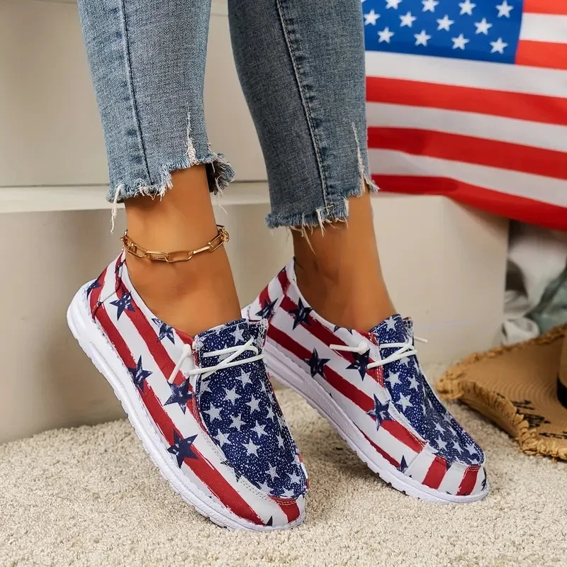 Tênis respiráveis para mulheres, Sapatos LStars Stripes, Designer confortável, Flats ao ar livre, Nova moda