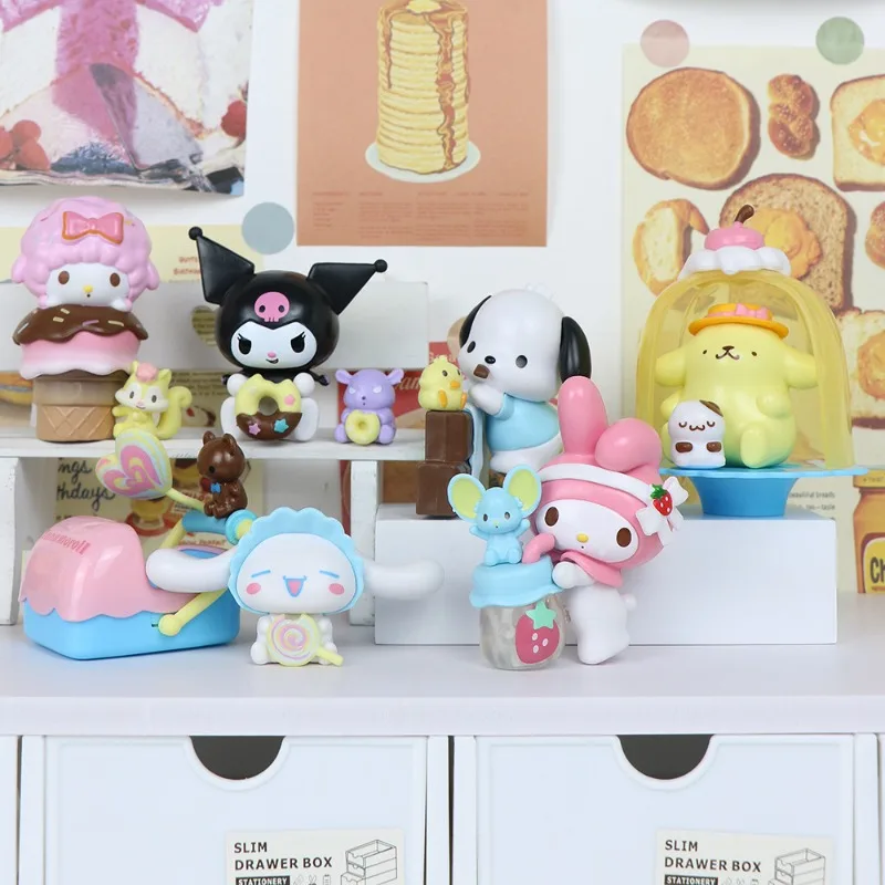 Sanrio – boîte aveugle colorée, série amusante, mélodie Pacha Dog Kulomi, cadeau pour fille