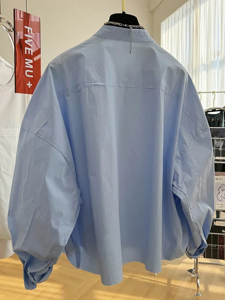Camisa de manga larga para mujer, blusa elegante y suave con cuello redondo, estilo Retro francés, para primavera, 2024