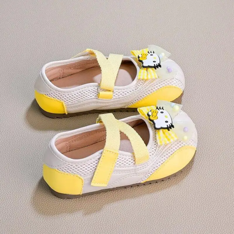 

Sanrio Hello Kitty Kids Casual Shoes Spring Summer Shoes for Girls Anti-Slip Thick Bottom Silver Board Shoes Sneakers