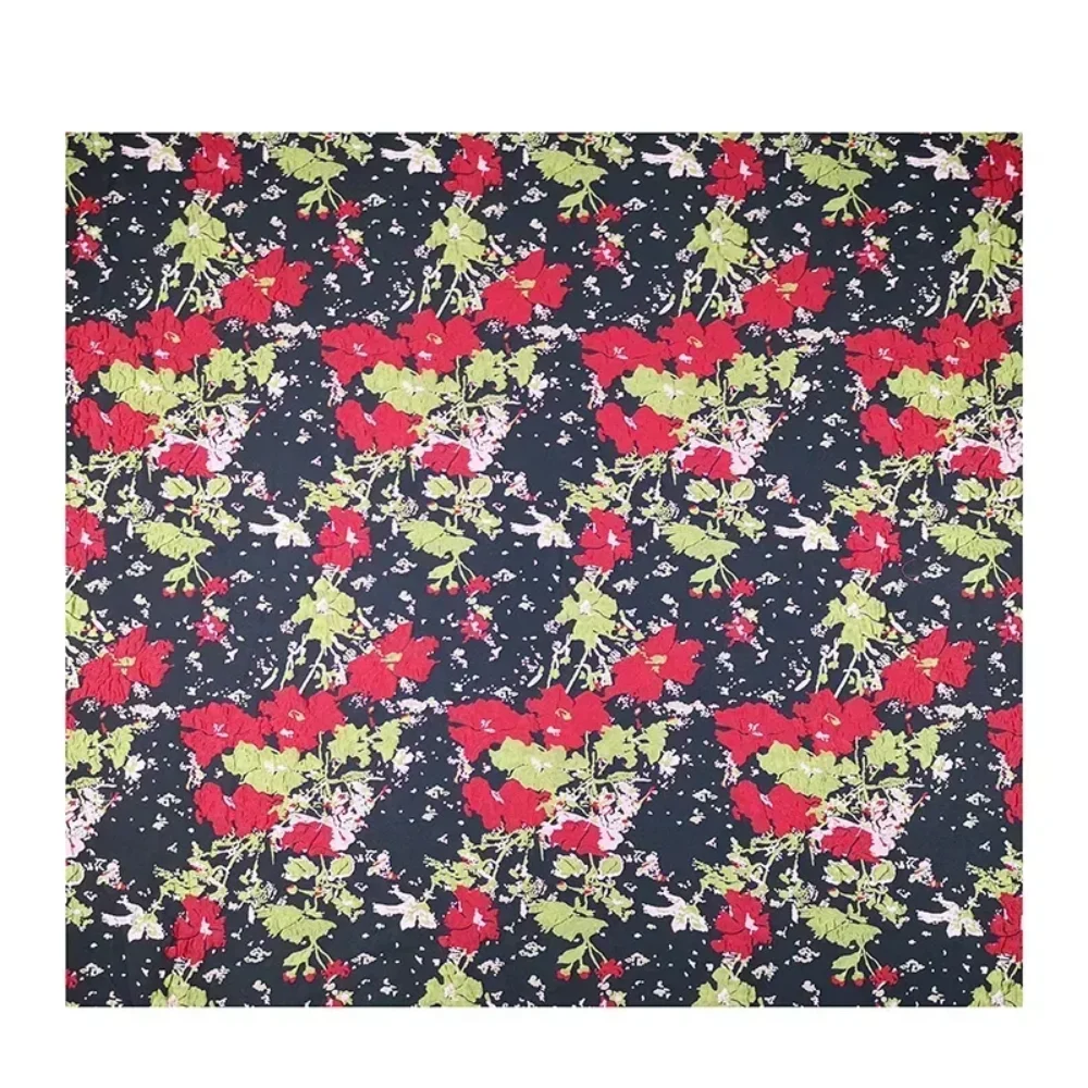 

Полиэстер Жаккардовая ткань Весна Осень Цветочная мода Платье Костюм Одежда Ткань Европейский бренд Дизайн Шитье Оптовая продажа по метрам