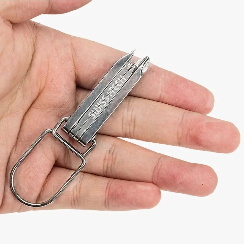 

Durable Portable Tool Keychain 6 In 1 Multifunctional Pocket Multitool Mini Size Lightweight EDC Tools Utility Gadget