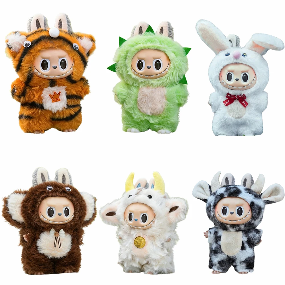 17CM 라부부 귀여운 동물 만화 캐릭터 패션 의상 카와이 스웨터 바지 세트 가을 겨울 데일리 플레이 액세서리 휴일 선물