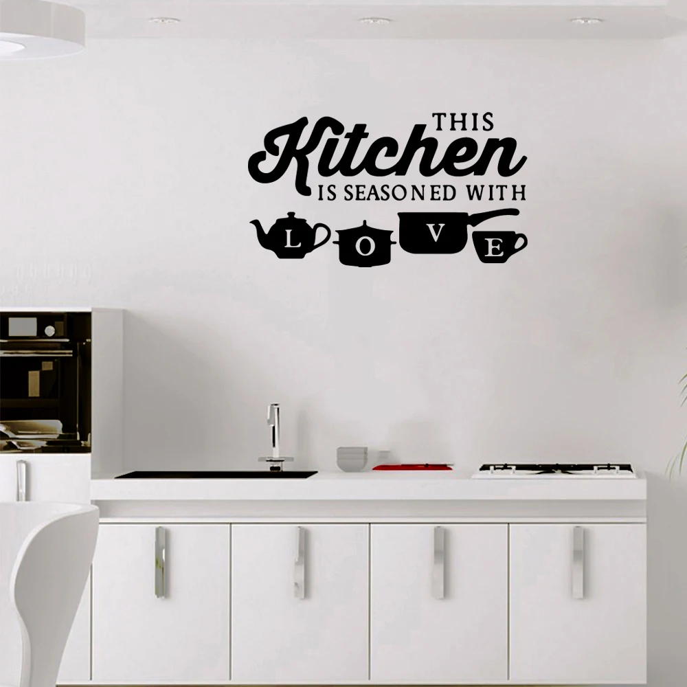 

1 pc nice kitchen with love home decoration Wall Stickers Creative For Kids Rooms Decoration Decal Creative Stickers