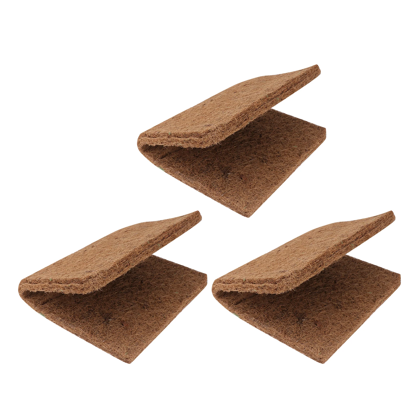 

3pcs Coconut Fiber Mat Plant Fiber Bedding For Reptile Pet Box Breathable Clean Reptile Supplies Mat Pet