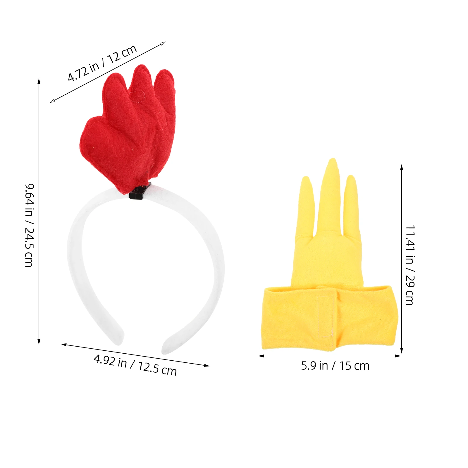 1 Set of Easter Chick Costume Set Chick Claw Chick Tail Cockscomb Headband Chick Cosplay Costume Accessories Performance Props