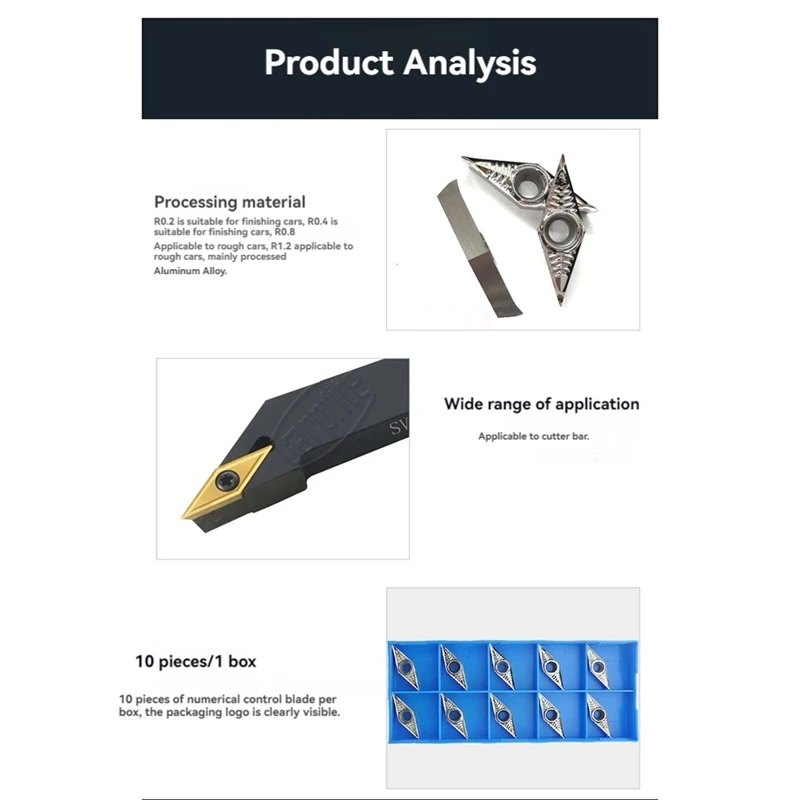 External Turning Tool Arbor VCGT160404 Carbide Insert Turning Tool Set Wood Lathe Tools And Accessories For Woodturning