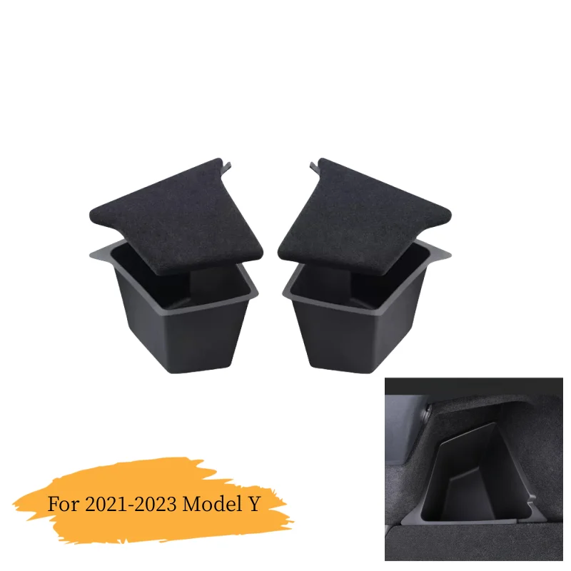 

For Tesla Model Y Trunk Side Storage Box Flocking Mat Partition Board Stowing Tidying Car Interior Modification Accessories New