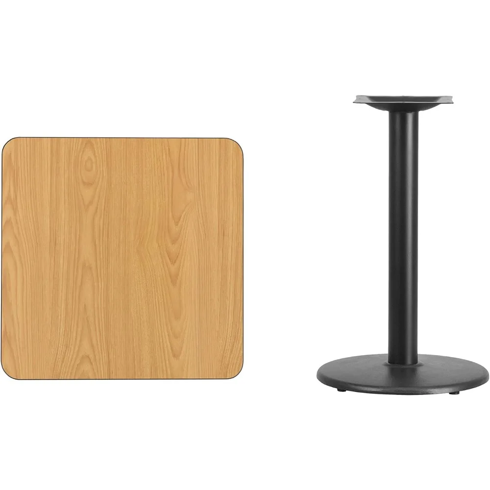 سطح طاولة مصفح طبيعي مربع مقاس 24 بوصة من جرانيس مع قاعدة ارتفاع طاولة مستديرة مقاس 18 بوصة #3