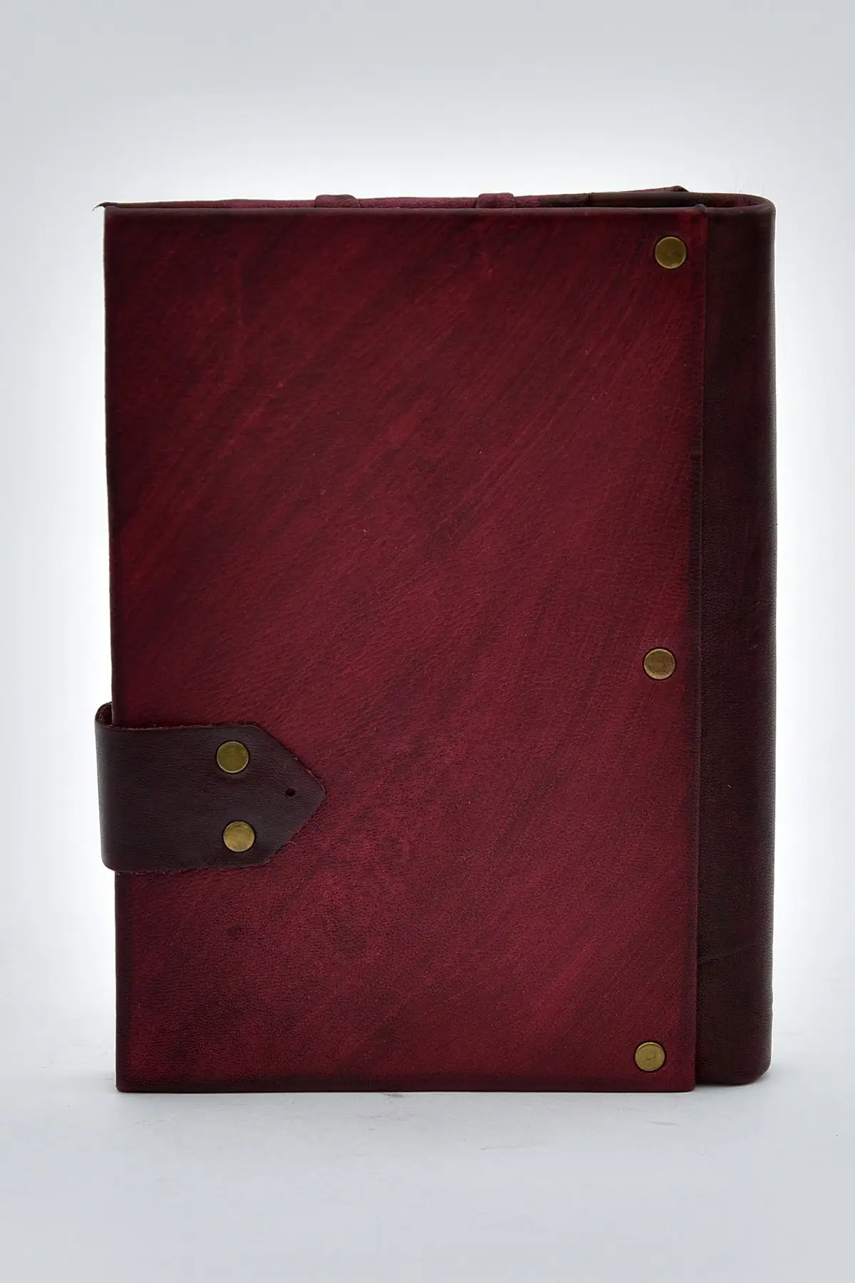 Uras Genuine Leather Şamua Paper Handmade Gift Moment Diary Notebook Owl Burgundy Sketchbook Handmade Book