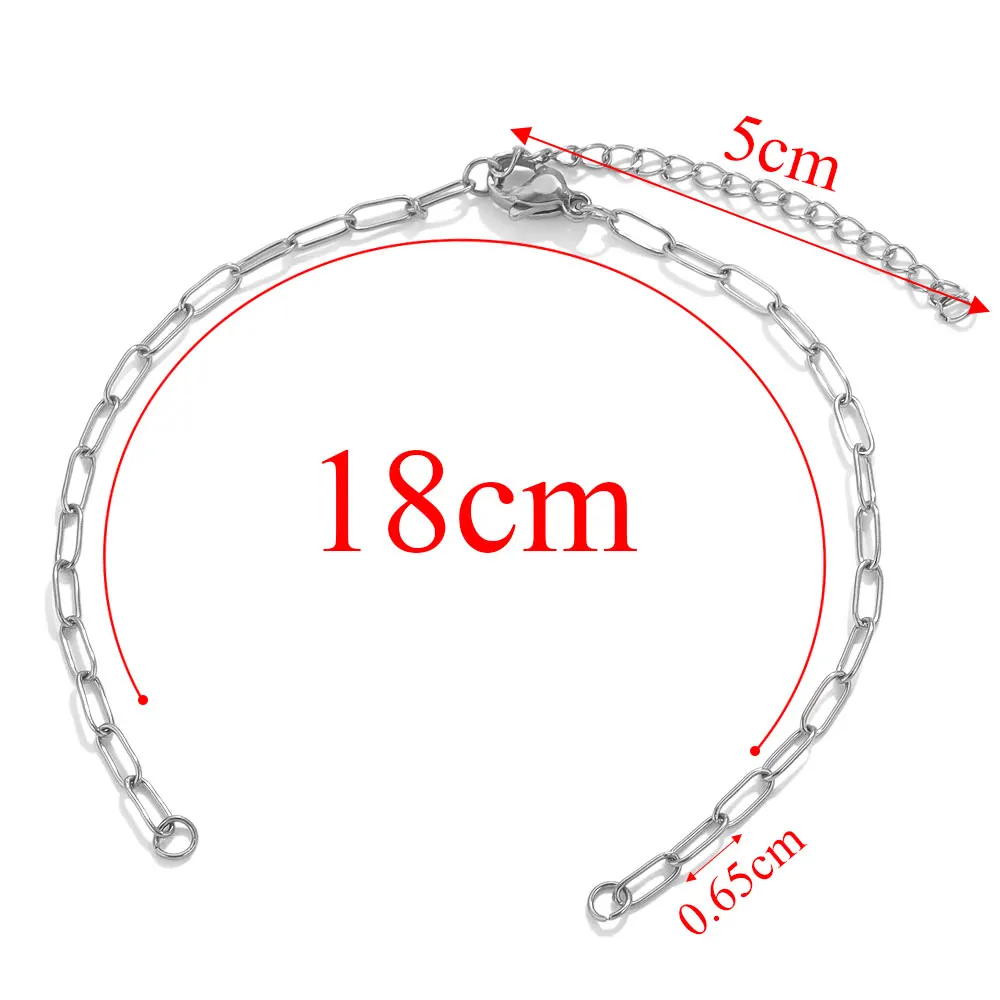 5pcs Stainless Steel Adjustable Bracelet Chains for DIY Jewellery Making