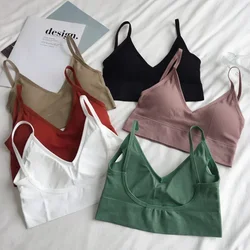 Kobiety Sexy Crop Tops Bra Tube Top Female Streetwear Sleeveless Seamless Sports Bra Crop Camis Top Tee Bandeau Top Basic Tank