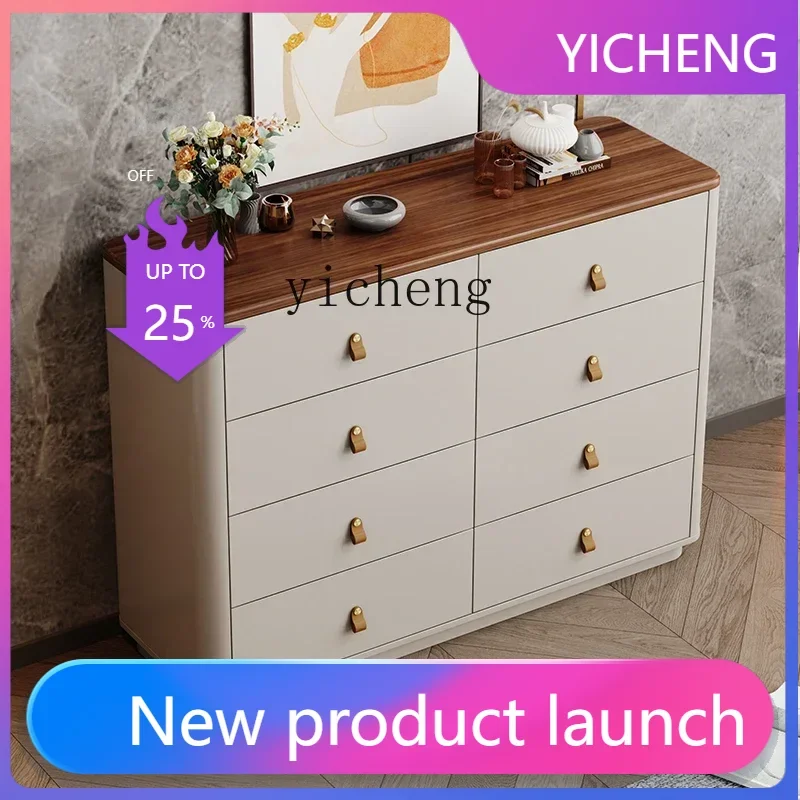 

LYY medieval bedroom chest of drawers cabinet Italian light luxury living room wall storage chest of drawers