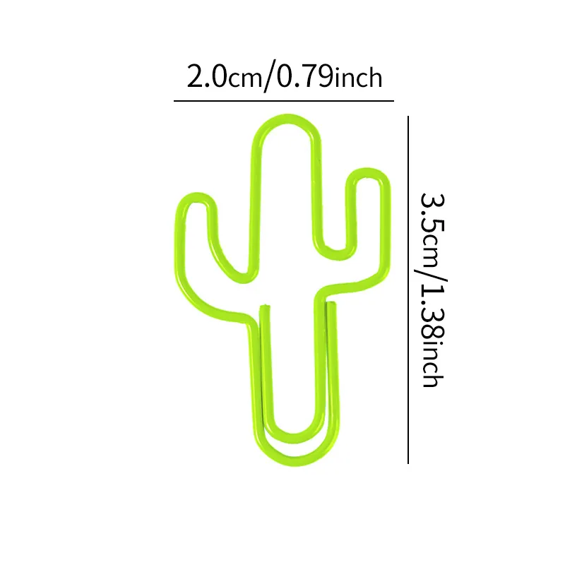 15/30 قطعة من مشابك الورق على شكل صبار أخضر - لوازم وهدايا مكتبية معدنية لطيفة، مشابك معدنية متينة لتنظيم المستندات