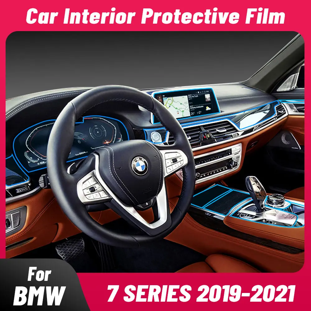 

Anti-scratch Car Interior Center Console Media Dashboard Navigation TPU Protector Film For BMW 7 Series 2019-2021 Sticker
