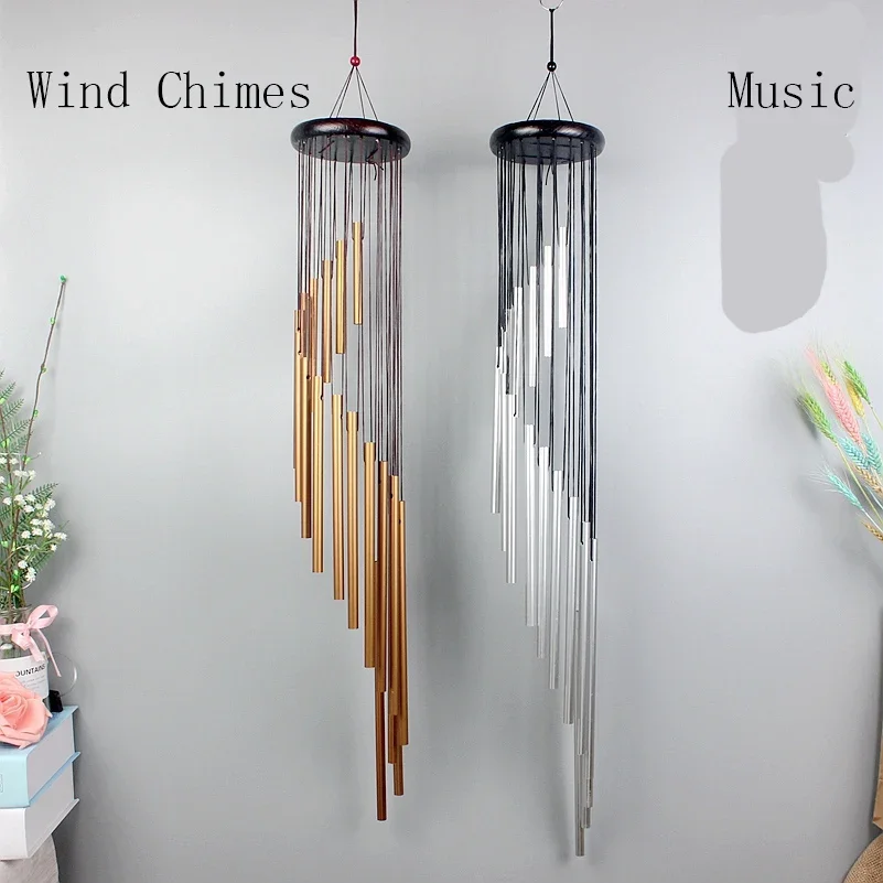 Musical Wind Chime Pipe, 18 Tubes, Wind Chimes, Gold, Silver Bells, Decor for Living Bedroom, Dining, Coffee Shop