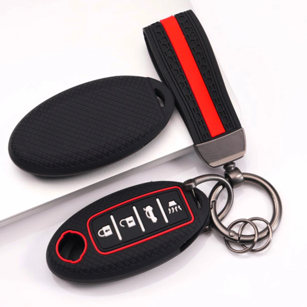 Key Case Cover With Chain For Nissan Qashqai X Trail T32 T31 Juke J10 J11 Kicks Tiida Micra Altima Pathfinder Note Anti Scratch