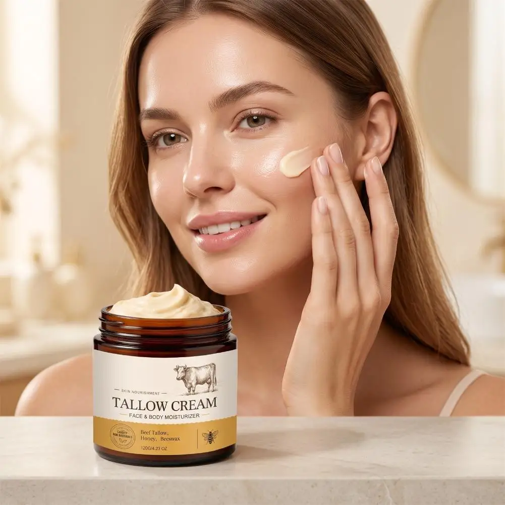 ​Beef Tallow Paste Deeply Moisturizer Honey Body Lotion Balm Brightening Wrinkle Remover Grass Fed Wild Honey Face Body Cream