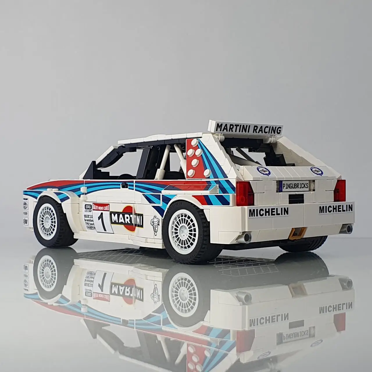 MOC Speed Champion Delta Integrale Rallye Racing Car Driver Building Blocks DIY Assembled Model Toys Brick Aldul Children's Gift