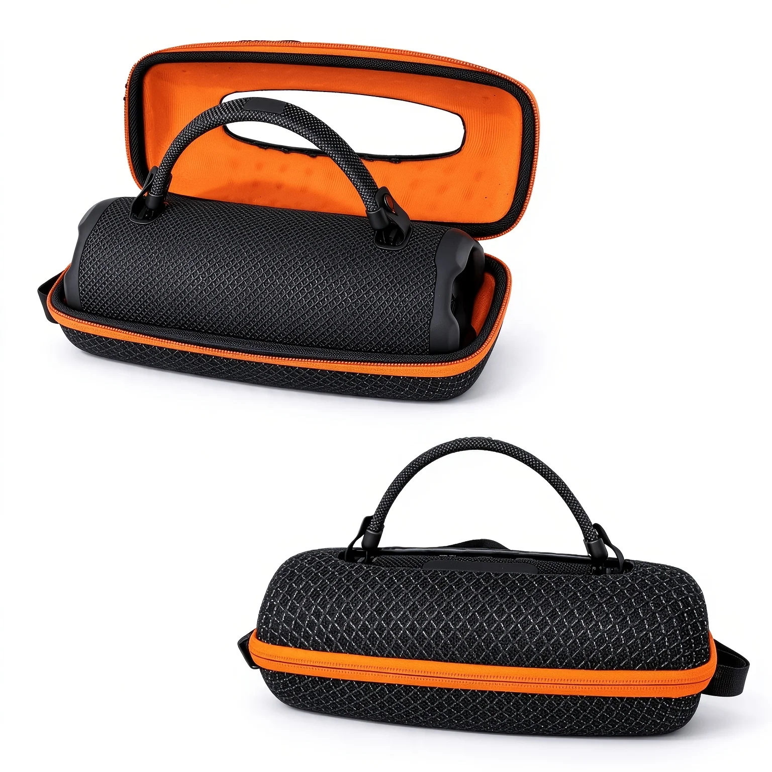 Hard EVA Speaker Case Compatible with JBL Charge 6/5/4, Sound-Permeable Fabric Crossbody Bag, Speaker Not Included